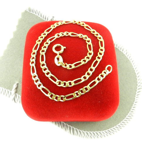 Pulseira Masculina 24cm 3mm Largura Folheado Ouro Pl475 Comprimento 24 Cm Cor Dourado Diâmetro 0
