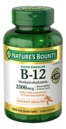 Natures Bounty Vitamina B12, 2500 Mcg - Unidad a $2
