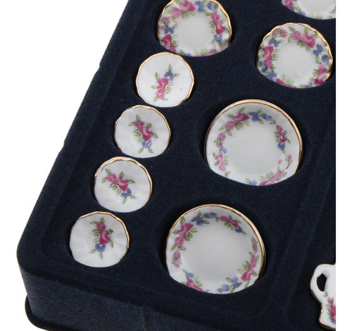 40pcs Rose Flores De Té De Porcelana 1/12 Casa Muñeca