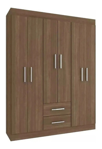 Imagen 2 de 3 de Ropero 6 Puertas 9 Estantes 2 Cajones - Armario - Blanco