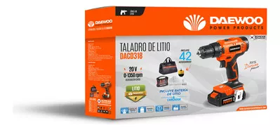 Taladro Atornillador Bateria Daewoo 20v 10mm + Maletin