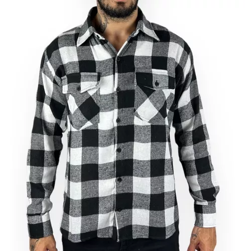 Camisa Xadrez Preto e Branco