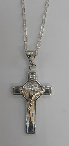 Exclusivo Crucifico Plata Fina Oro 18 Ktes Psp Gps