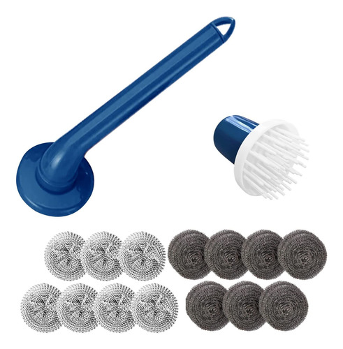 Cosermart Steel Wool Brush Dish Scrubber With Handle Replace
