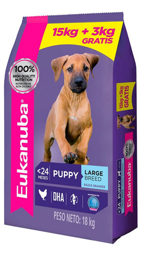 Eukanuba Cachorro Raza Grande 15k + 3k, Regalo Envío Gratis*