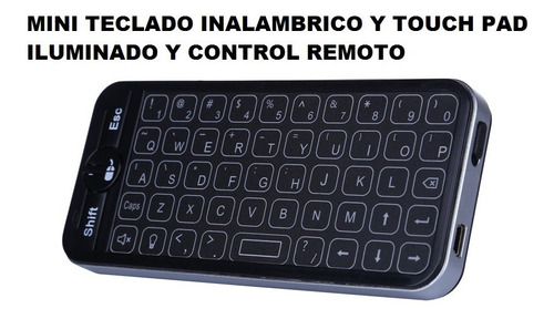 Mini Teclado Inalámbrico Touchpad Retroiluminación Ctrl Remo