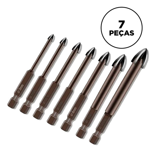 Maxfuro Broca Indestrutível Universal Fura Tudo Jogo 7pc