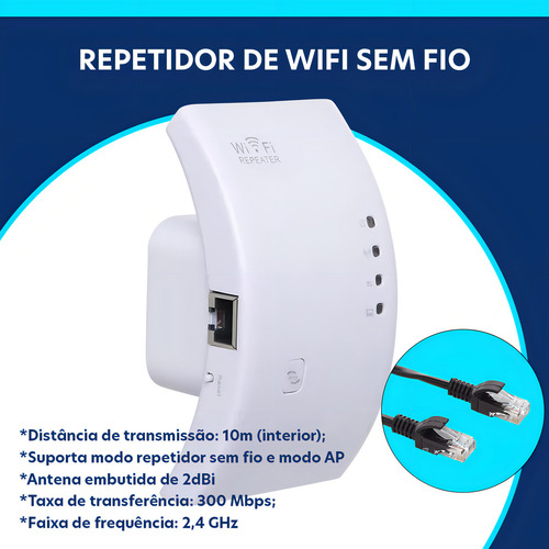 Repetidor De Sinal Wi-fi Roteador 300mbps Bivolt Aw03