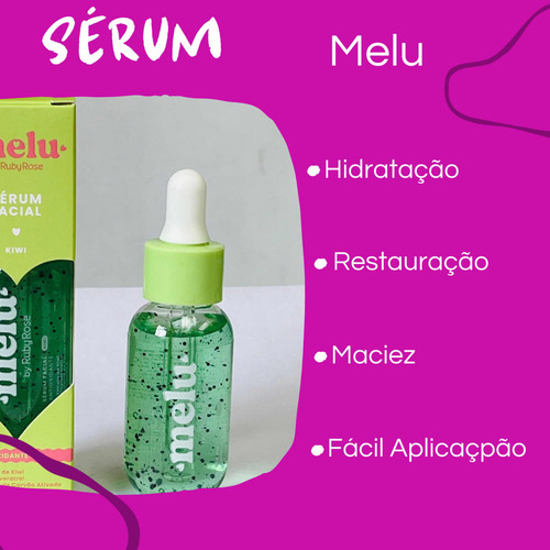 Sérum facial antioxidante de kiwi Melu By Ruby Rose, 30 ml, tiempo de aplicación: día/noche, tipo de piel, líneas finas y arrugas