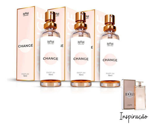 Kit 3 Perfumes Change Feminino 15ml Amakha Paris