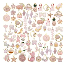 Comprar Jjgqaz 40 Piezas (20 Pares) Surtidos Chapados En Oro Esmalt. Color Rosado