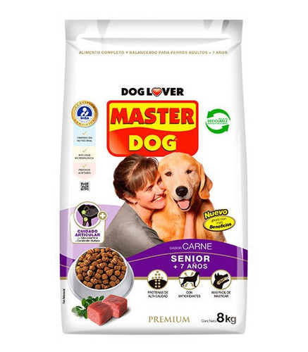 Imagen 1 de 1 de Master Dog Alimento Perro Adulto Carne Senior 8 Kg