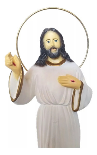 Imagem De Cristo Ressuscitado 23 Cm Jesus Aureola De Metal