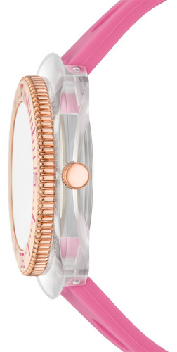 Reloj Mujer Skechers Sr6320 De Silicona Rosa Bisel Oro Rosa Fondo Oro Rosa