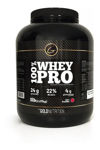 Proteina 100% Whey Pro 5lb Frutilla Gold Nutrition
