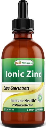 Best Naturals, Zinc Líquido Iónico Gotas, 15mg, 60ml,