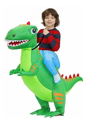 Kooy - Disfraz Inflable De Dinosaurio Para Niños, Verde