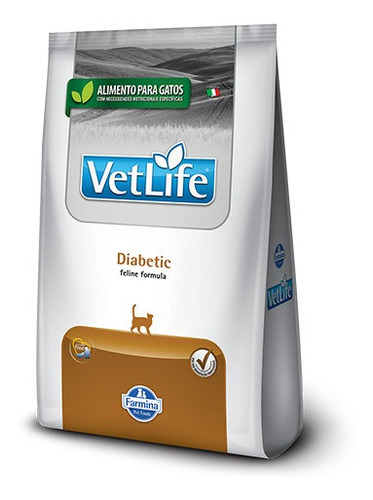Ração Vet Life Feline Diabetic Para Gatos Adultos - 2kg