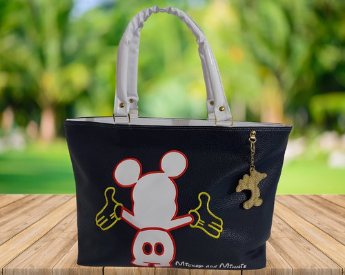 Bolsa De Mano De Mickey Mouse, Color Azul Oscuro Con Blanco Y Rojo