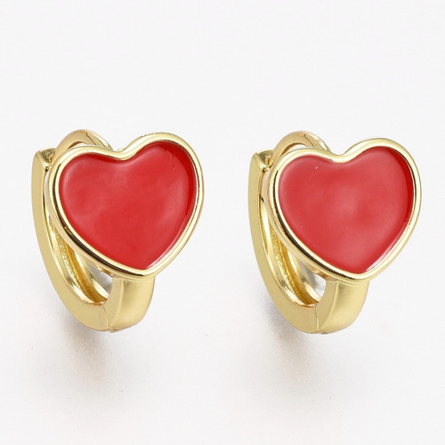 Aros Argollas Huggie Corazón Pendiente Dorado Mujer Niñas