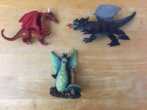 3 Figuras De Dragon Miden 12 Cms