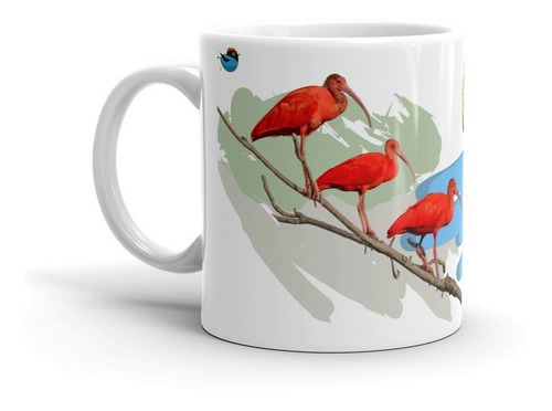 Imagem 2 de 7 de Caneca Personalizada Aves De Ubatuba (guará)