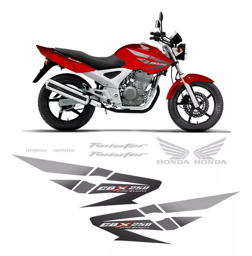 Adesivos Faixa Tanque Moto Honda Twister Cbx 250 2008 Prata