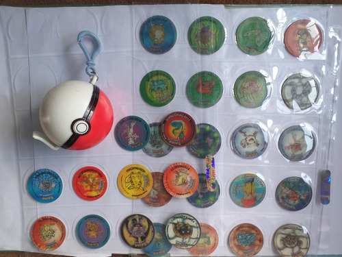 Colección Completa-tazos Pokemon 2d- Lenticulares + Pokebola (Usado)