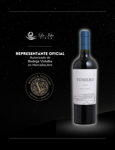 Imagen 2 de 10 de Vino Tomero Malbec Caja X 6 X 750ml. - Envíos