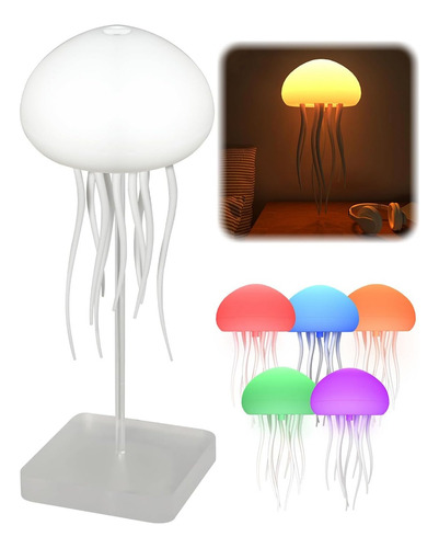 Lámpara De Medusa Con Patas Bailarinas Luz Led Noche 7 Color