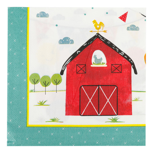 Servilletas Descartables Granja Cotillón. Pack X 20. 33x33cm