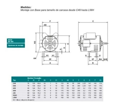 Imagen 3 de 5 de Motor Eléctrico Para Bombeador 0.40 Hp 1450 Rpm