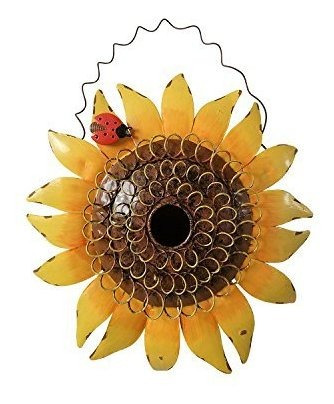 E-view Metal Girasol Pajarera Decorativa Pintada A Mano CoLG