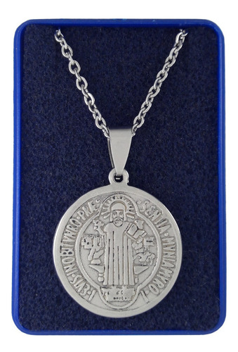 Medalla San Benito Abad + Cadena 50cm