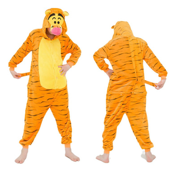 Unisex Animal Pijama Ropa de Dormir Cosplay Kigurumi Onesie Tigre de Bengala Disfraz para Adulto Entre 1,40 y 1,87 m 