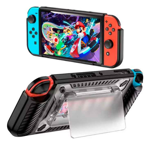 Case Para Nintendo Switch Oled Con Portajuegos Negro, Fash