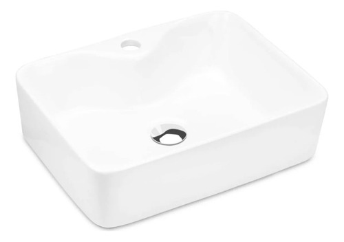 Lavabo Rectangular De Cerámica Para Baño Elegante Blanco