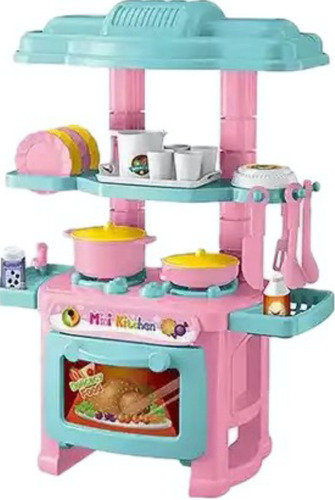Mini Cocina Para Muñecas Barbie Con 48 Accesorios Alimentos