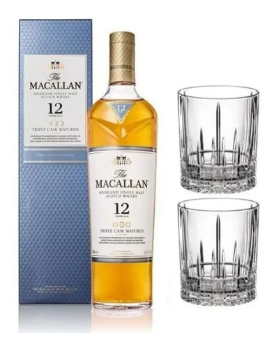 Whisky The Macallan 12 Años Triple Cask Matured + 2 Vasos 