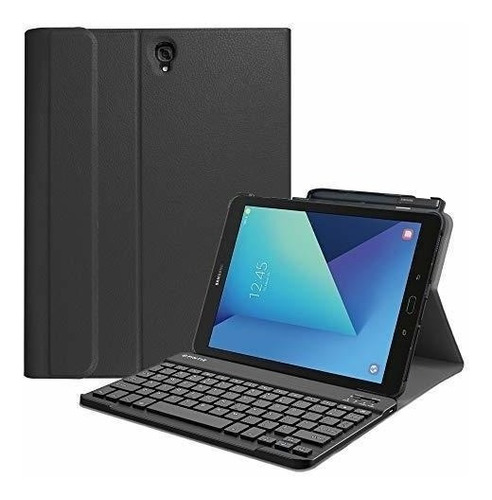 Funda De Tablet Compatible Con Galaxy Tab S3 Piel Negra