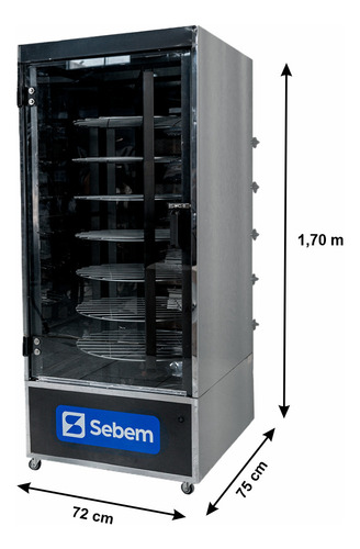 Máquina De Assar Frango E Carnes Grill Giratória 120kg Sebem