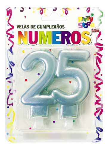 Vela Números 25 Años Velita Cumpleaños - Ciudad Cotillón