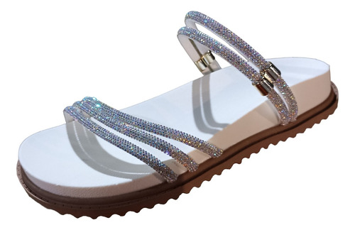 Birken Rasteira, Brilho Strass, Papete Feminina, Reveillon