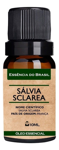 Óleo Essencial De Sálvia Sclarea 10ml - Puro E Natural