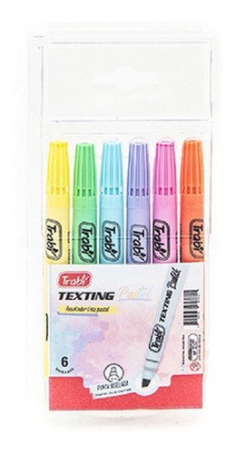 Resaltador Trabí Texting Pastel Por 6 Unidades