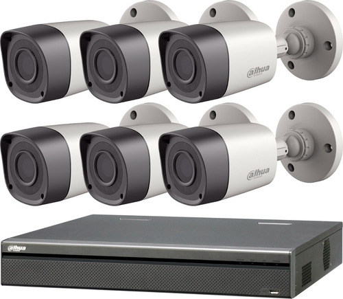 Kit Seguridad Dahua Full Hd Dvr 8 + 6 Camaras 2mp 1080p Exterior Infrarrojas + Ip Visualiza X Celular P2p Cctv