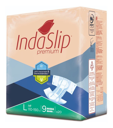 Pañales Para Adultos Indaslip Premium L9 X 80 Uni. Grande