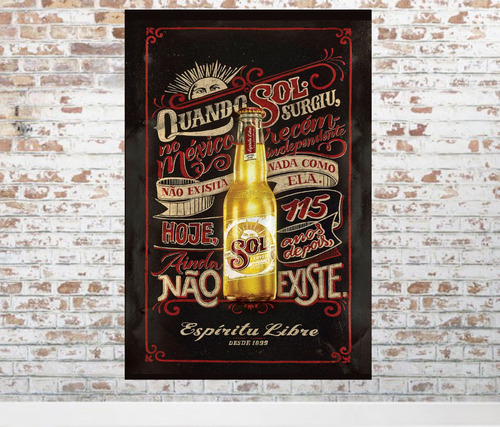 Cuadro Decorativo Cerveza Sol Espiritu Libre