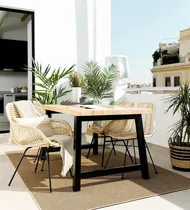 Comprar Mesa Hierro Y Madera Finger Joint 30m Comedor Abaldi Abertur