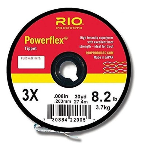 Rio Brands Powerflex 3x Tippet Line, 98.4 Ft / 8.2 Lbs